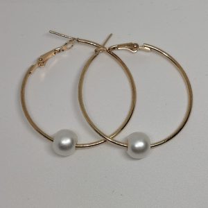 עגילי חישוק עם פנינה