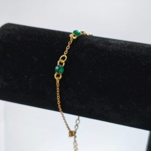 צמיד 3 יהלומים ירוקים